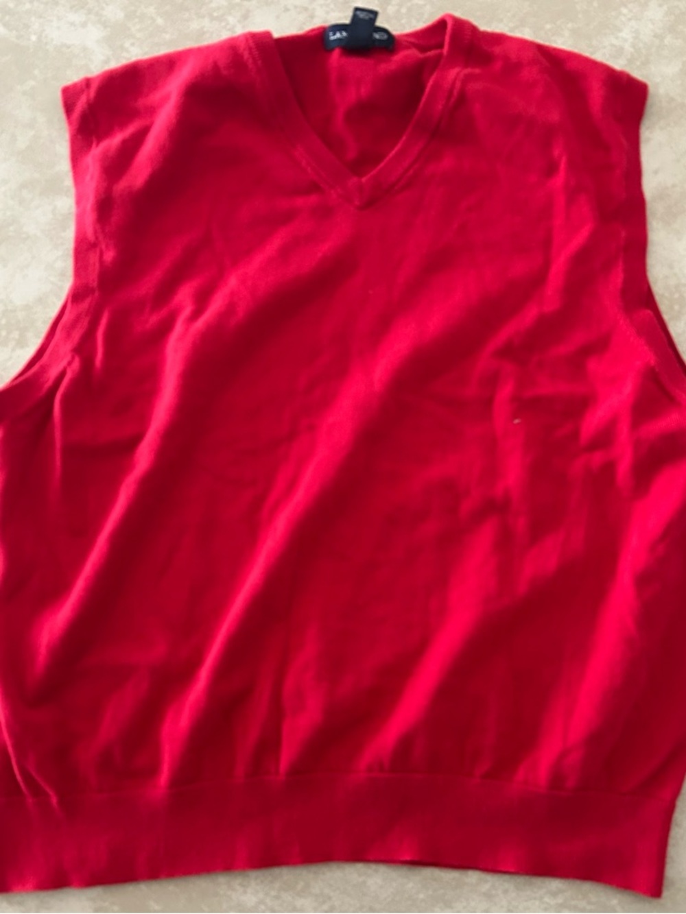 Lands' End  Red V-Neck Sweater Vest… Men’s large
